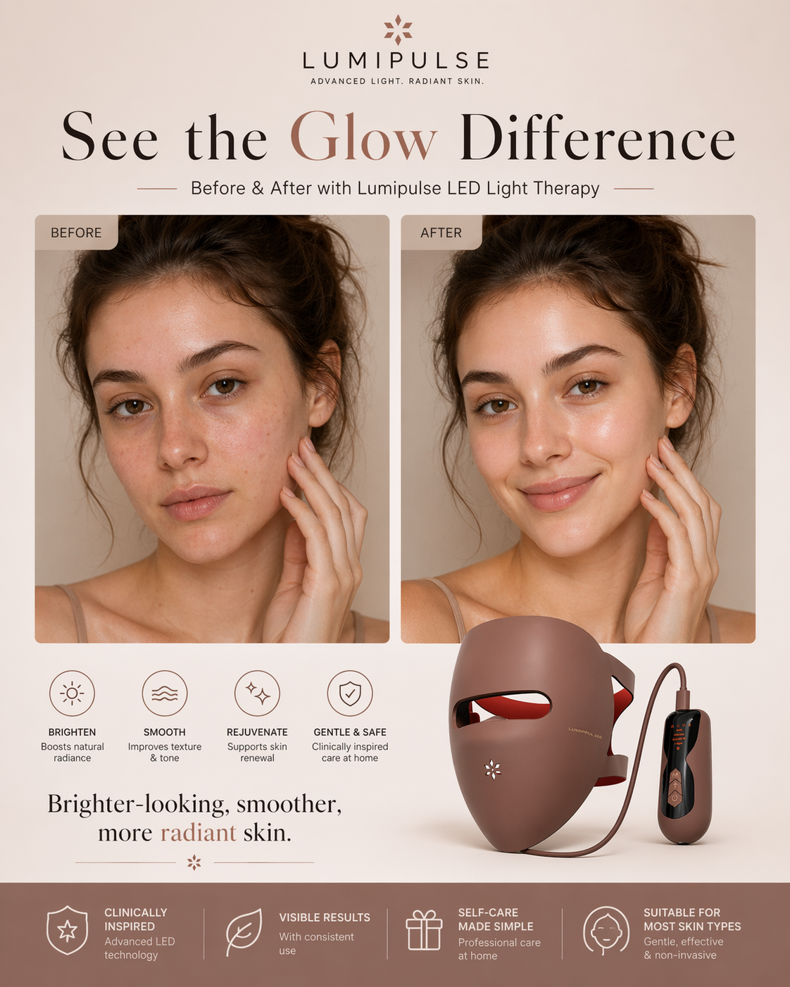 LumiPulse™ LED Face Mask for Clear, Youthful Skin
