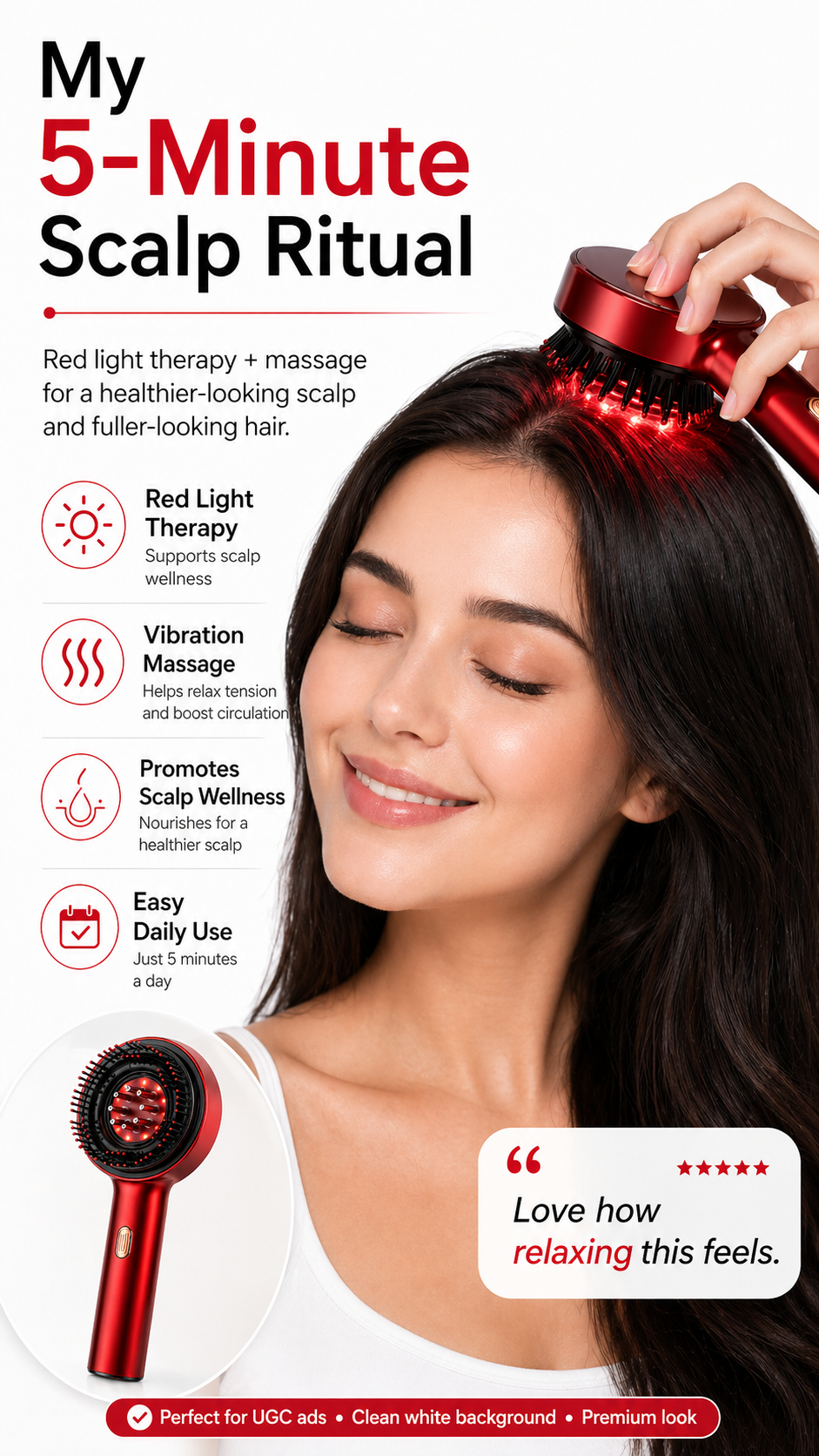 Lumipulse™ Red Light Scalp Therapy Comb for Healthier, Stronger Hair