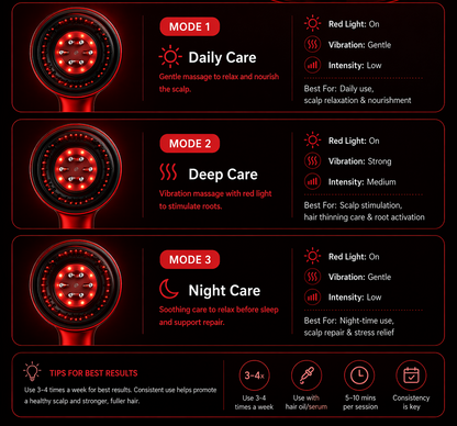 Lumipulse™ Red Light Scalp Therapy Comb for Healthier, Stronger Hair